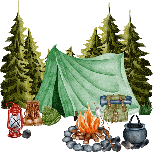 Watercolor Camping Tent